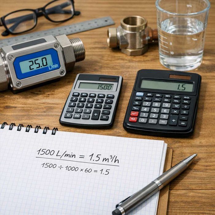 Convertir des litres par minute en m³/h : méthode simple et rapide