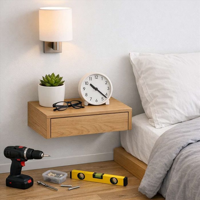 Comment installer une table de chevet suspendue au mur ?