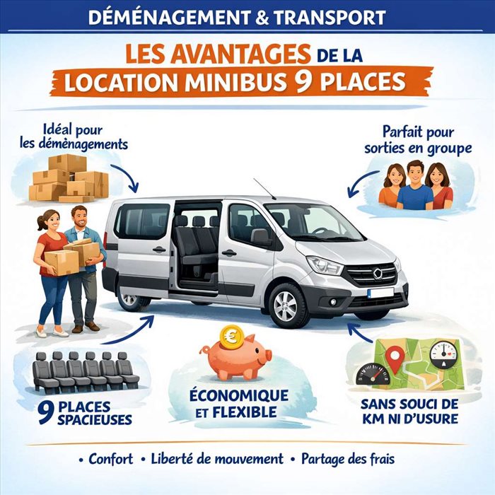 Déménagement et transport : les avantages de la location minibus 9 places