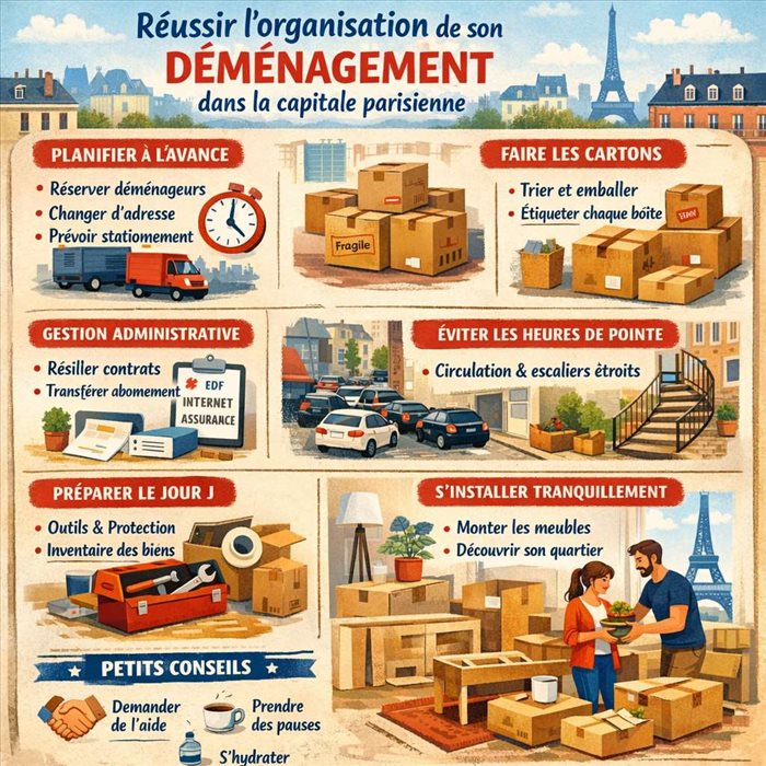 Réussir l'organisation de son déménagement dans la capitale parisienne